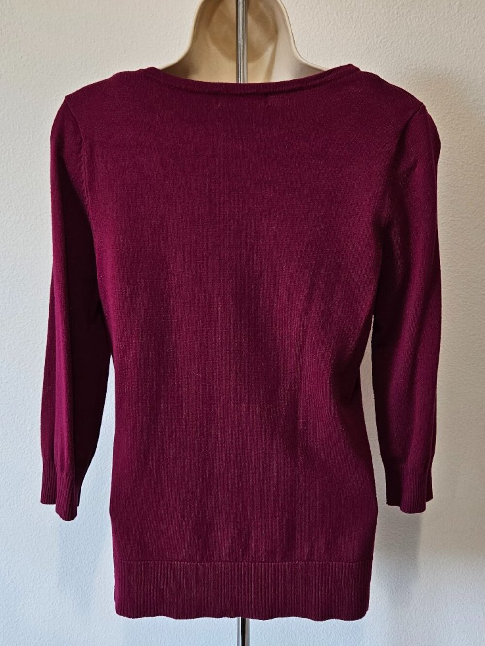 Dressbarn Button‑Front 3/4 Sleeve Cardigan Sweater - Picture 7 of 10
